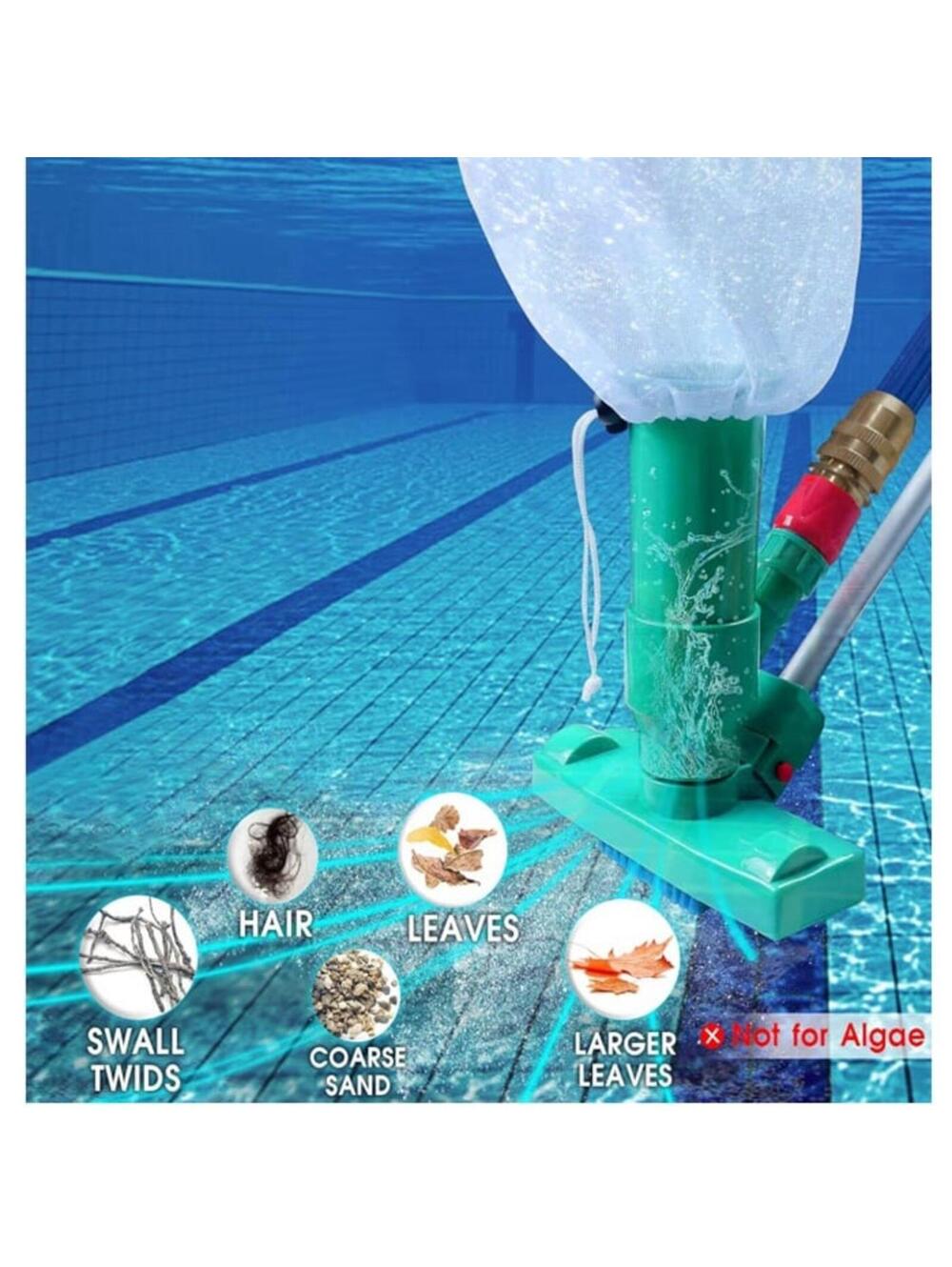 Portable Pool Vacuum Jet Underwater Cleaner W/Brush